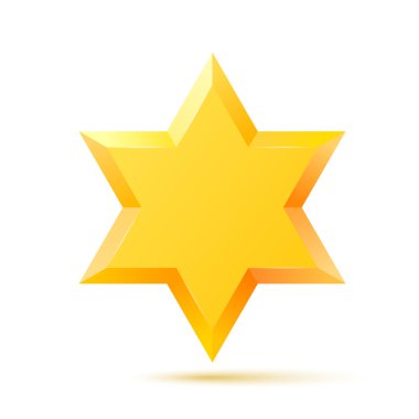İsrail Star of David sembolü. Yahudi din kültürü. İzole 