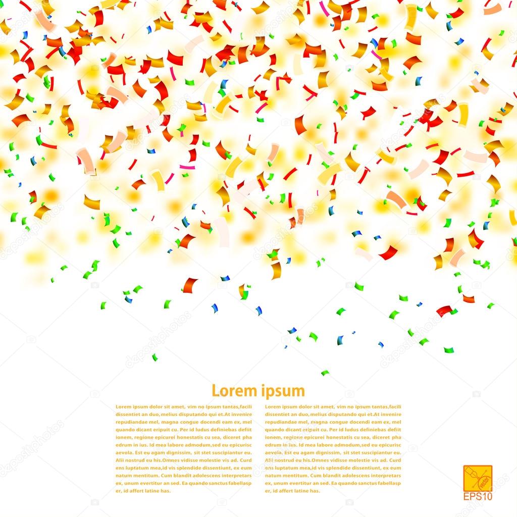 Vector background with confetti. Sample for your festive design.