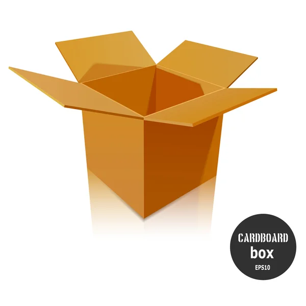 Ilustração da caixa de papelão, isolada sobre fundo branco. Vecto. — Vetor de Stock