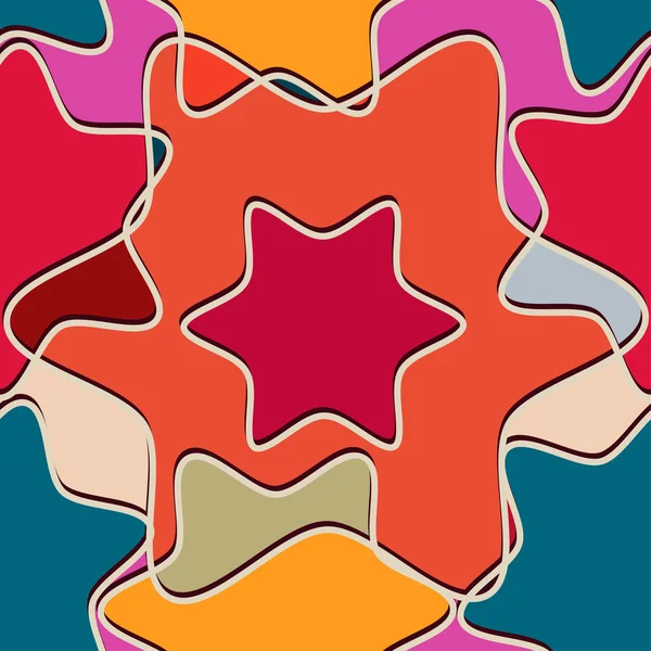 Coloridas estrellas de fondo abstractas sin costuras. Diseña tu paquete — Vector de stock