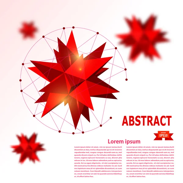 抽象的な赤い幾何学的背景の赤い星。Y の要素 — ストックベクタ