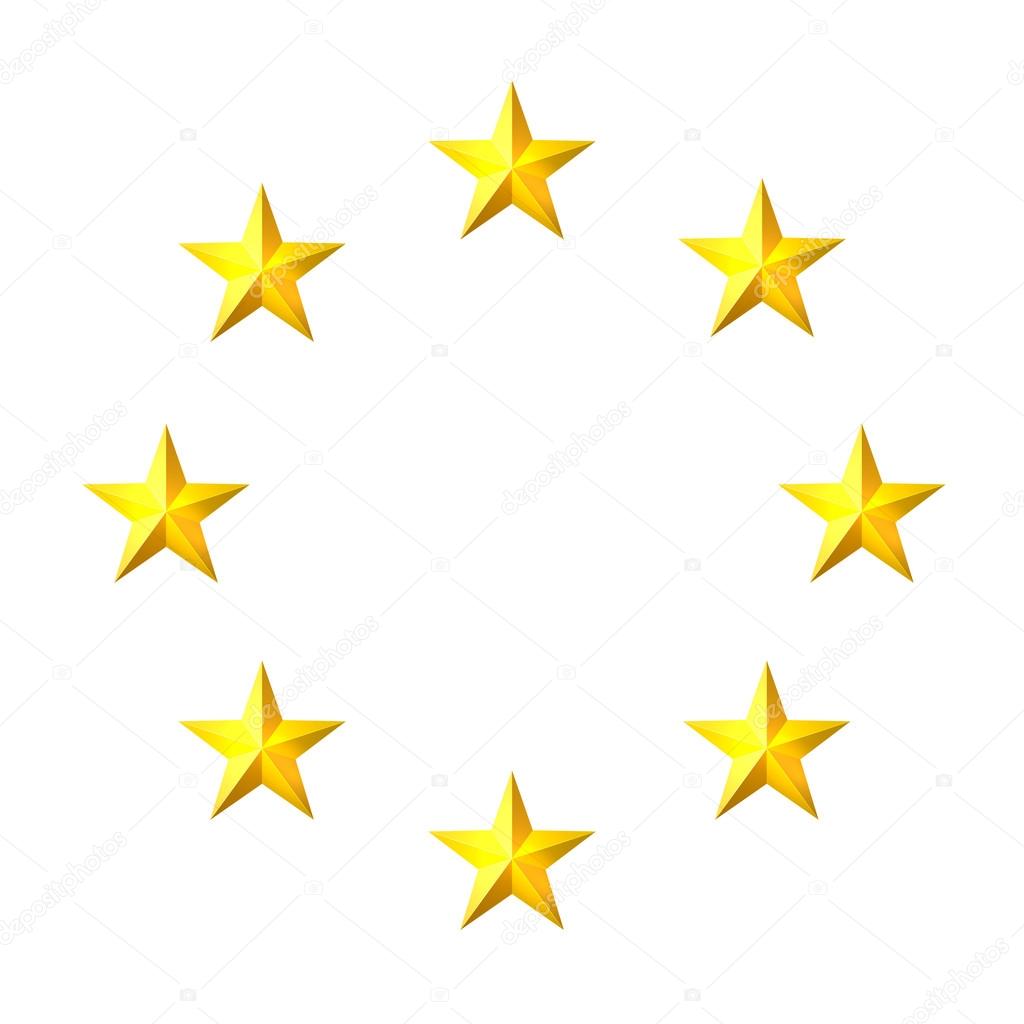 the circle of gold stars on a white background element for your