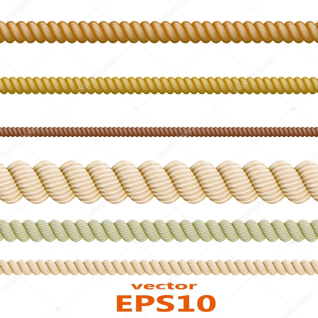 Set of color ropes. Vector illustration