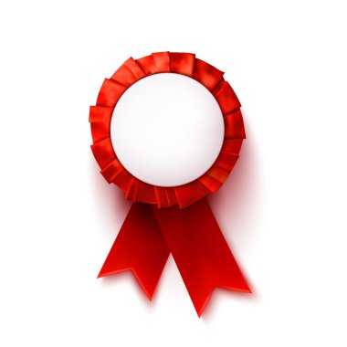 Red label with white text element. Design element. Vector illust