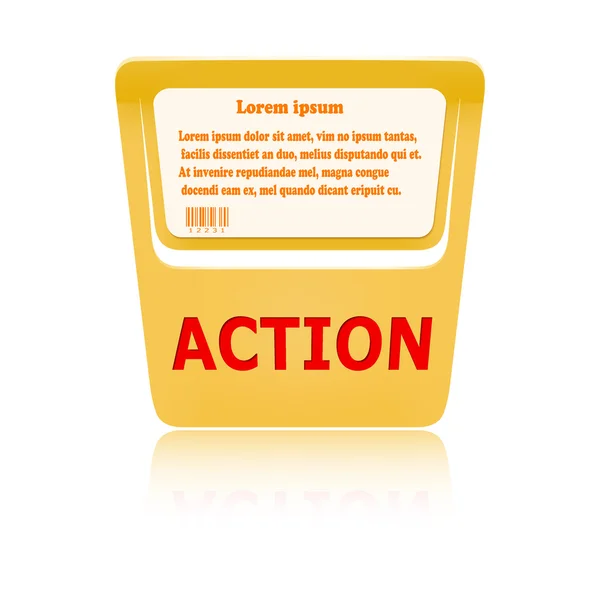 Orange price tag ACTION. Vector illustration — Stockový vektor
