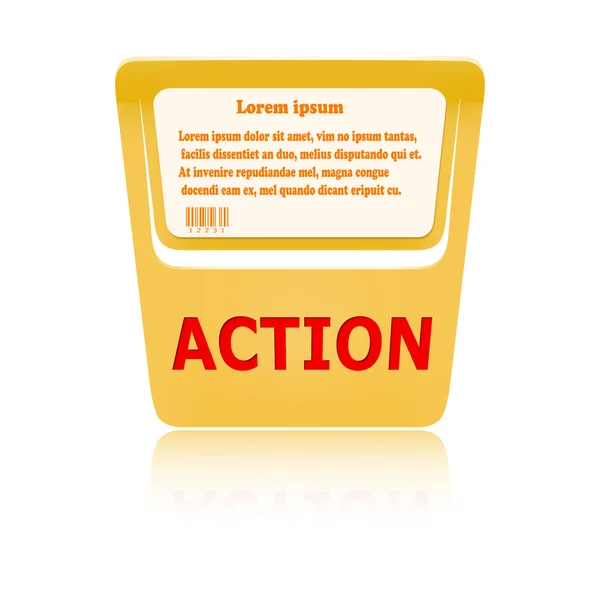 Orange price tag ACTION. Vector illustration — Διανυσματικό Αρχείο