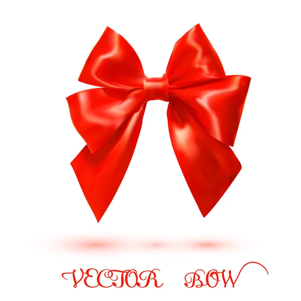 Bright red satin bow on a white background. Isolated object for — ストックベクタ