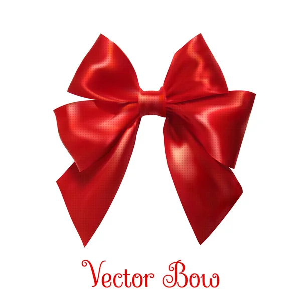 Realistic red bow on a white background. Isolated object for des — ストックベクタ