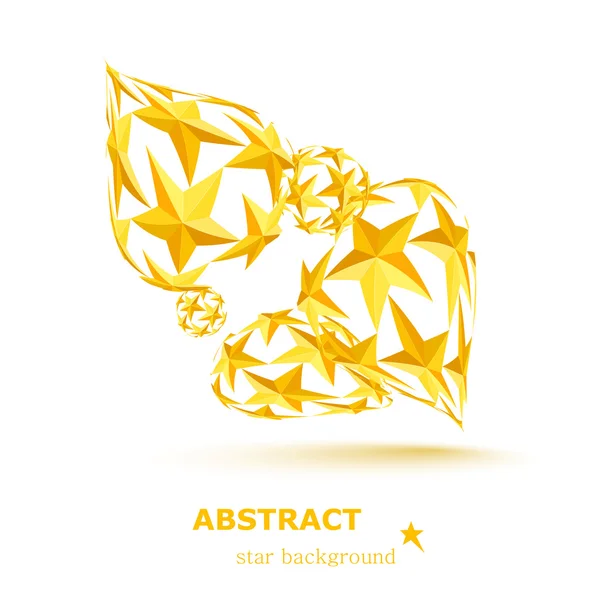 Fondo abstracto con estrellas de oro curvadas. Ilustración vectorial — Archivo Imágenes Vectoriales