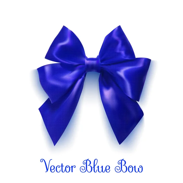 Realistic blue bow on a white background. Object for design. Vec — ストックベクタ