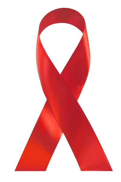 Red silk ribbon isolate on white background. Vector illustration — Stockový vektor