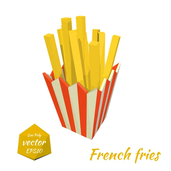 French fries in a red box. Fast food icon. Vector illustration — Wektor stockowy