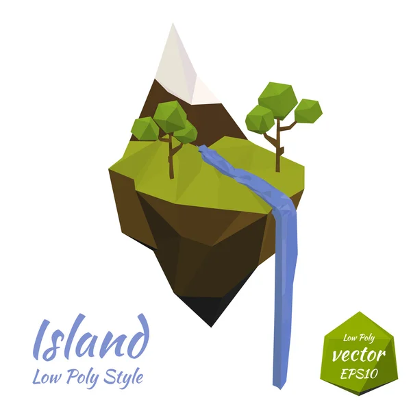 Fliegende Insel. ökologisches Symbol. Vektorillustration — Stockvektor