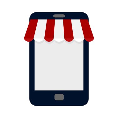 Showcase online store Isolated on white background. Flat design