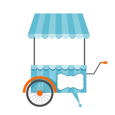 Icon shop on wheels isolated on white background.