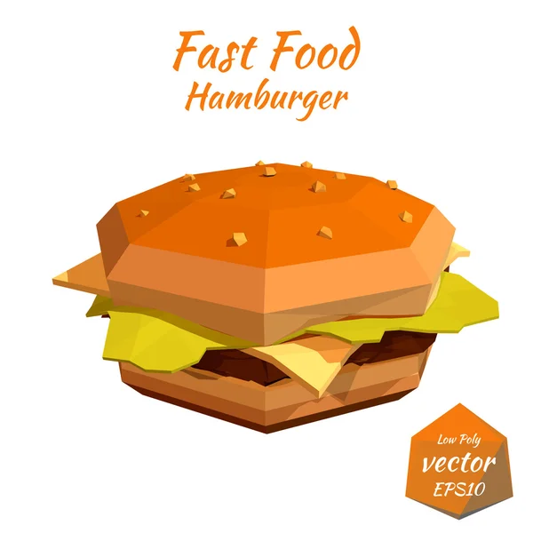 Restauration rapide : cheeseburger, hamburger avec escalope, fromage et tomate — Image vectorielle