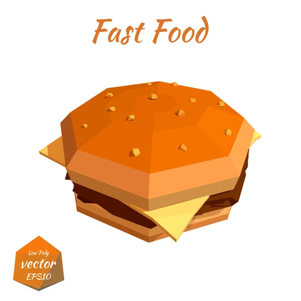 Cheeseburger avec escalope, fromage et tomate isolé sur ba blanc — Image vectorielle