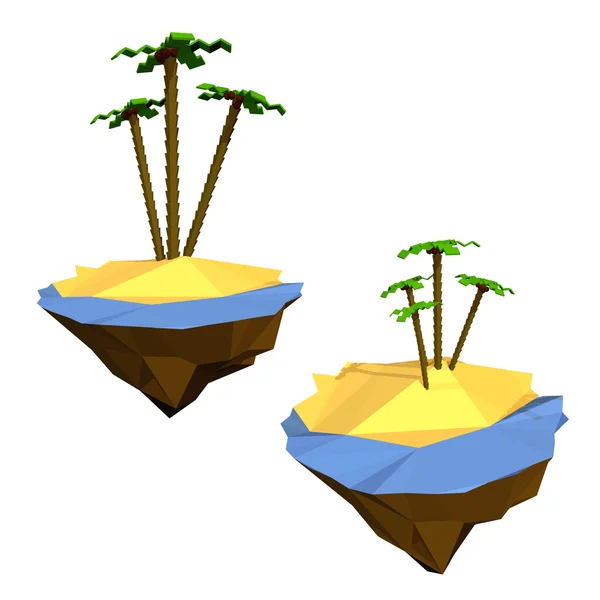 Tropical otsrov with palm trees and the sea, the ocean isolated — ストックベクタ