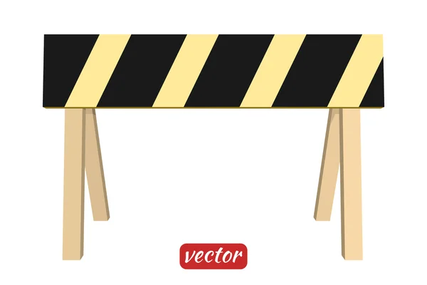 Barreira isolada sobre fundo branco. Listra preta e amarela. V —  Vetores de Stock