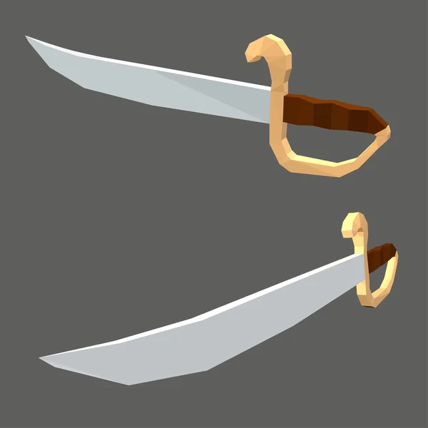 Set of swords isolated. Low poly style. Vector illustration. — Wektor stockowy
