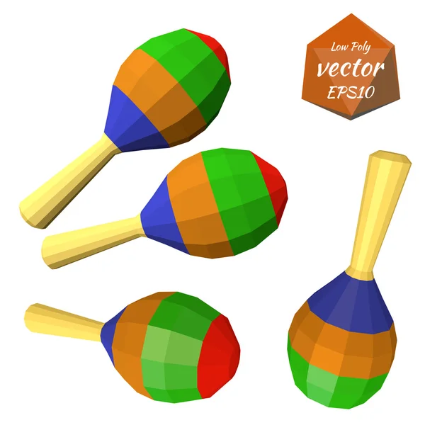 Un conjunto de coloridas maracas aisladas sobre fondo blanco. Musical — Vector de stock