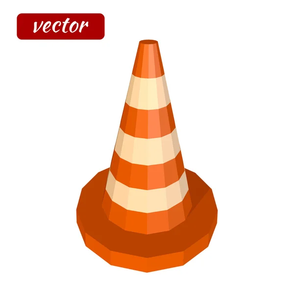 Red traffic cone  icon isolated on white background. Icon warnin — Stock Vector