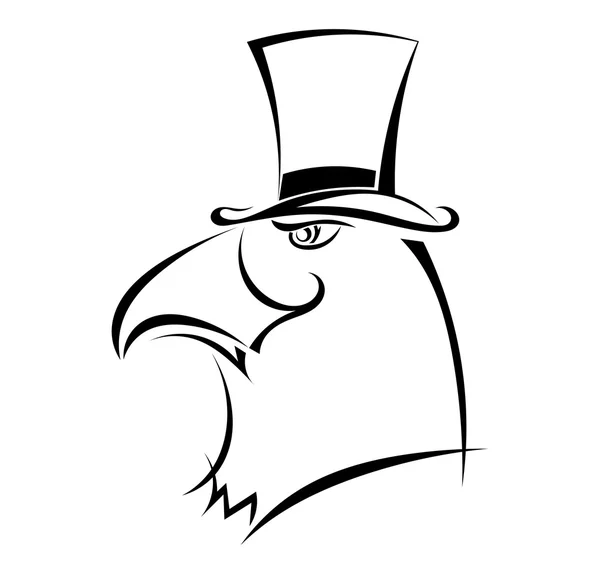 Орел в капелюсі, ізольовані на білому тлі. Векторні illustrati — стоковий вектор