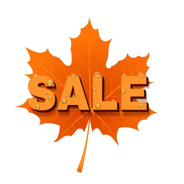 Red Maple Leaf with the SALE. Vector illustration — Stock Vector