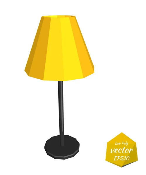 Yellow desk lamp on a white background. Vector illustration — Stock Vector