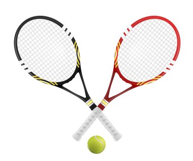 İki Tenis raket ve top