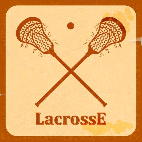 Lacrosse di sfondo retrò. Vintage. Illustrazione vettoriale — Vettoriale Stock