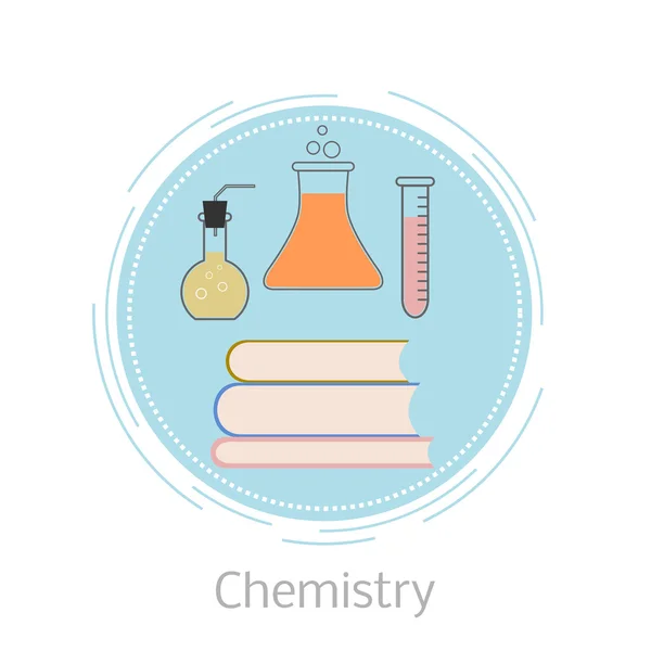 Иконы плоской химии. Элементы дизайна для мобильных и веб-приложений — стоковый вектор