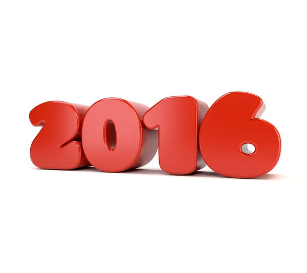 Red letter 3D 2016 on a white background. Symbol of the New Year — Stock Photo, Image