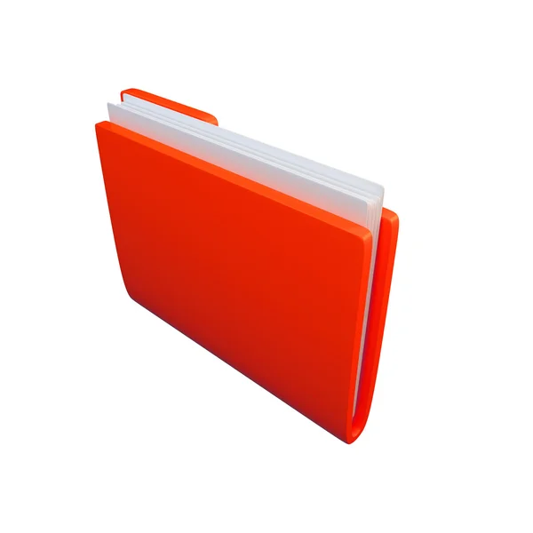 Red folder with clean sheets on a white background. 3D illustrat — Stock Photo, Image