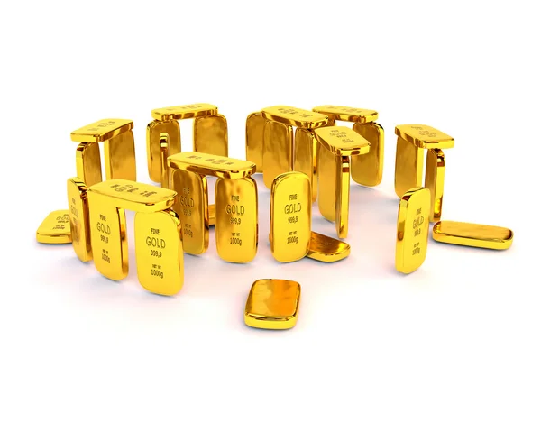 Gold tiles of the highest quality in the form of Stonehenge. Con — Stock Photo, Image