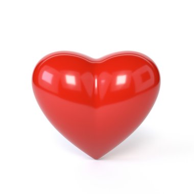 Red heart isolated on white background. The symbol of romance, V