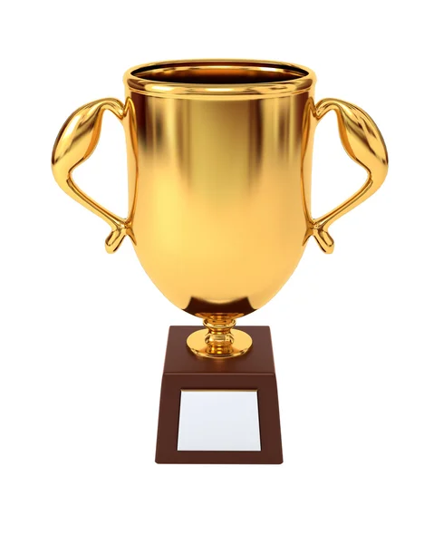 Gold Cup isolated on a white background. Prize the symbol of suc — Stock Photo, Image