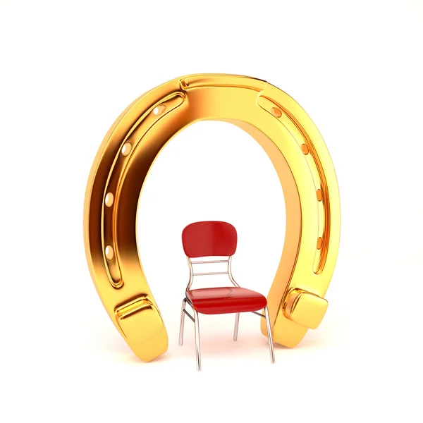 Chair and horseshoe isolated on a white background. The concept — 图库照片