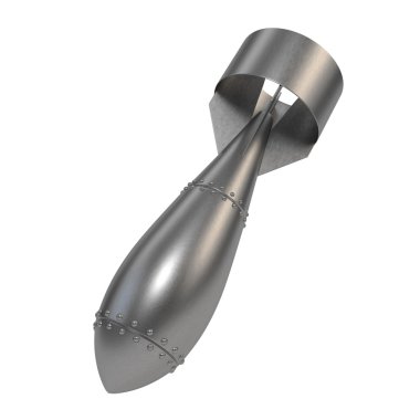 The atomic bomb isolated on a white background. 3d illustration.