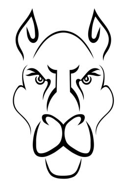 Siluet kafa ile yırtıcı kedi. Büyüklüğü sembolü bir