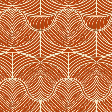 Dalgalar ile etnik seamless modeli. Vektör çizim