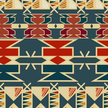 Soyut seamless Aztek modeli. Vektör çizim.