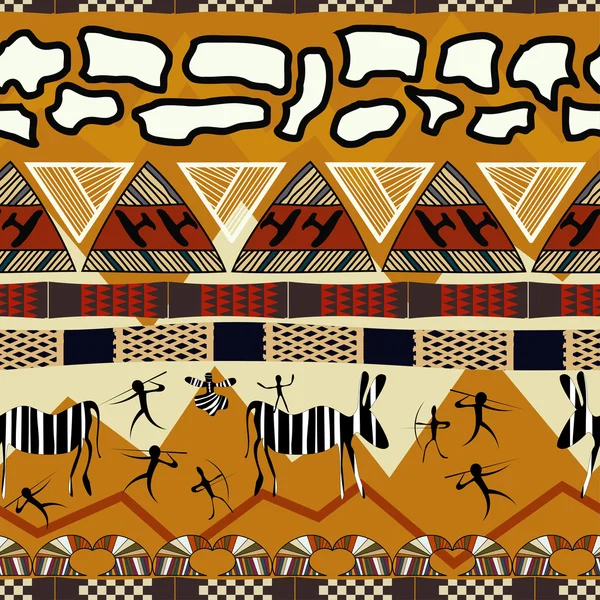 Patrón tribal étnico africano sin costuras. Ilustración vectorial — Vector de stock