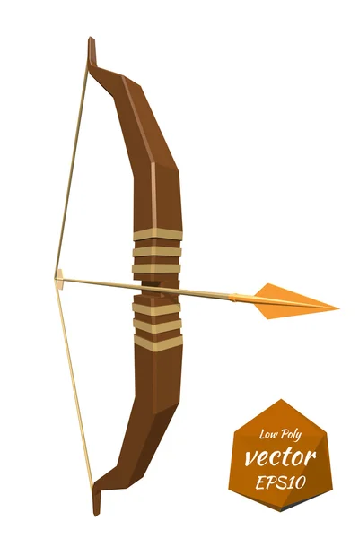 Arco e freccia. Basso stile poli. Illustrazione vettoriale — Vettoriale Stock