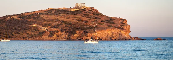 Cabo Sounion, templo de Poseidón, Ática, Grecia — Foto de Stock