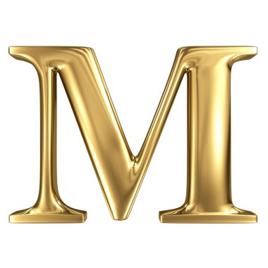 Golden letter M clipart