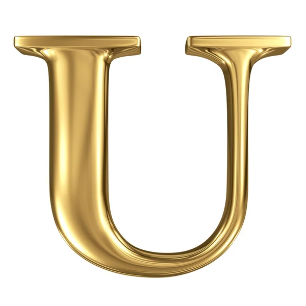 Złote litery u — Zdjęcie stockowe