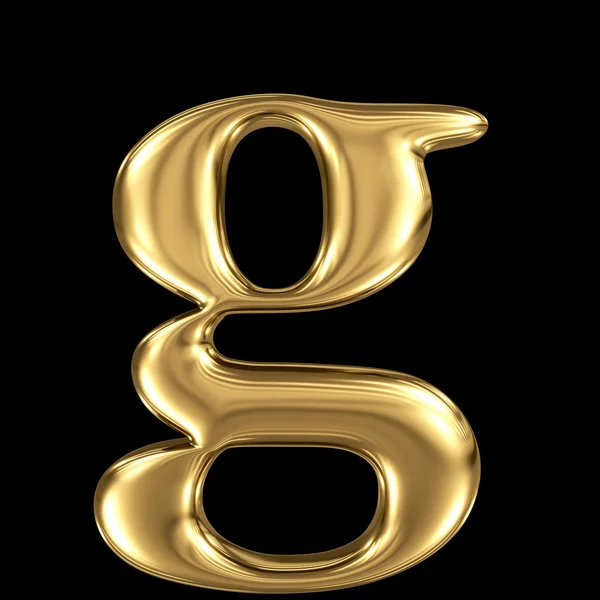 Golden letter g lowercase high quality 3d render — Stock Photo, Image