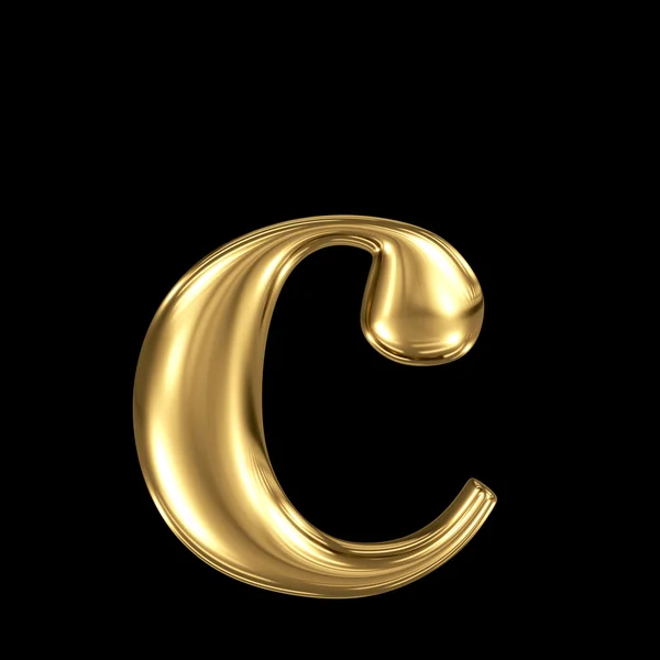 Carta dourada c minúscula de alta qualidade 3d render — Fotografia de Stock