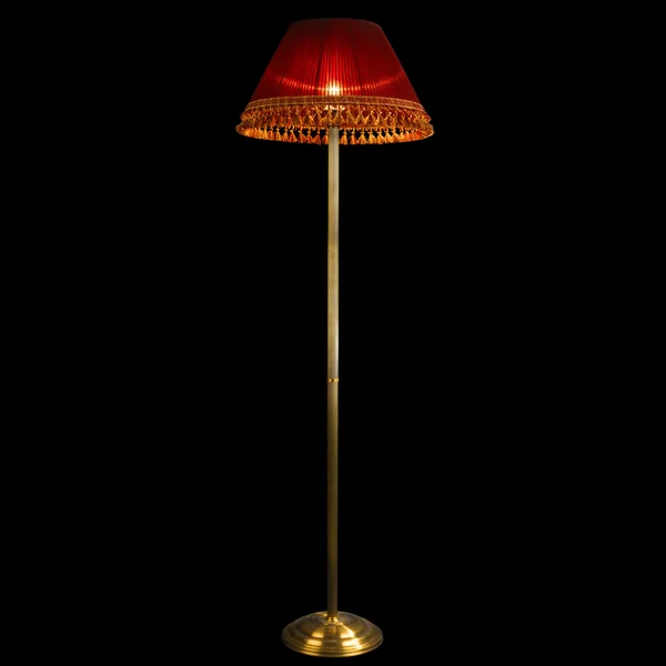 Vintage stand floor lamp isolated on black — Stock Photo, Image
